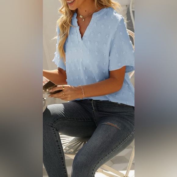 New Fantastlook Light Blue
Stylish Textured Blouse - Picture 6 of 6